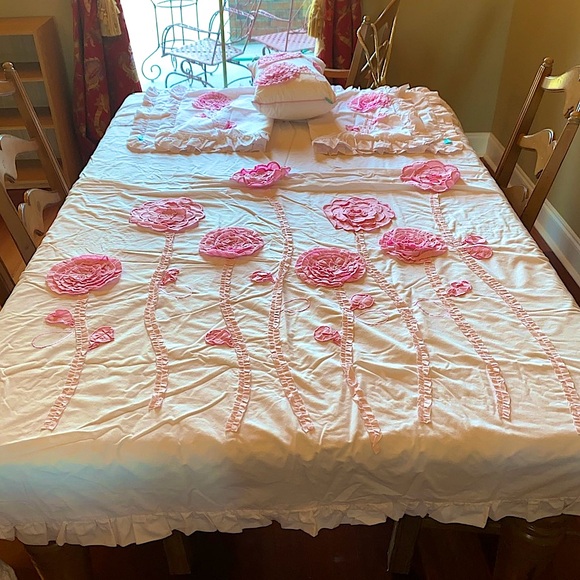 Pretty in Pink Whimsy Brand Floret Quilt Duvet Cvr Bedroom Set - Picture 2 of 8